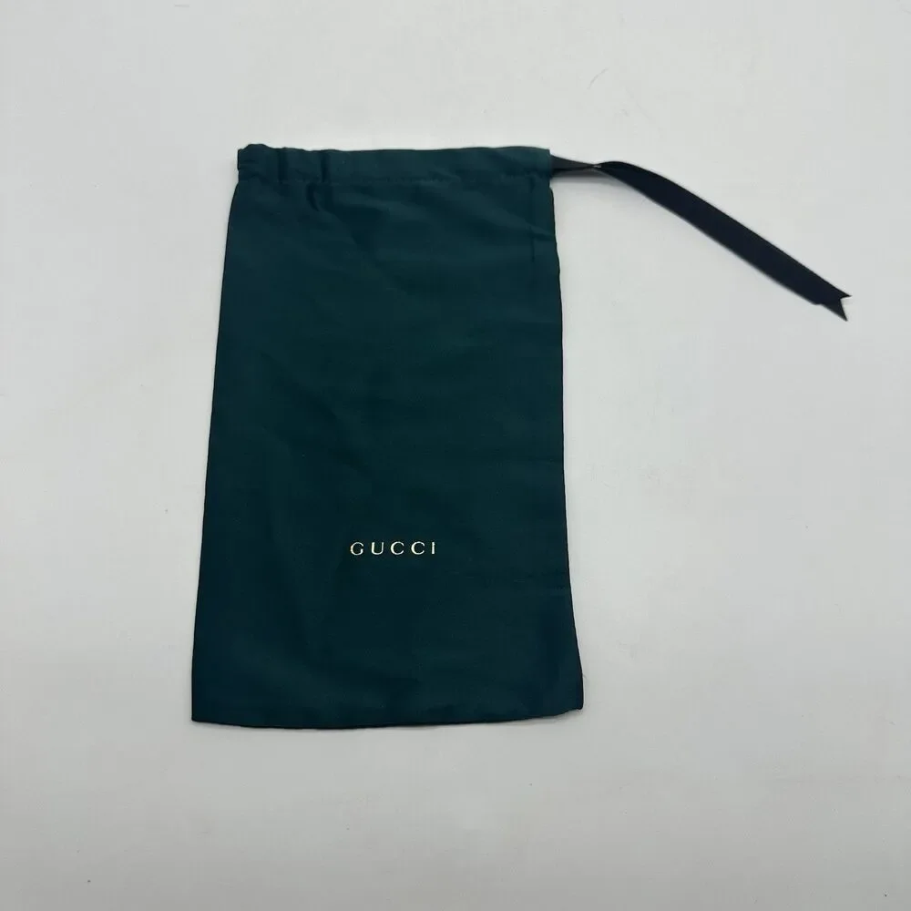 GUCCI AUTHENTIC DESIGNER HARD VELVET CLAMSHELL EYEGLASS SUNGLASSES CASE IN GREEN